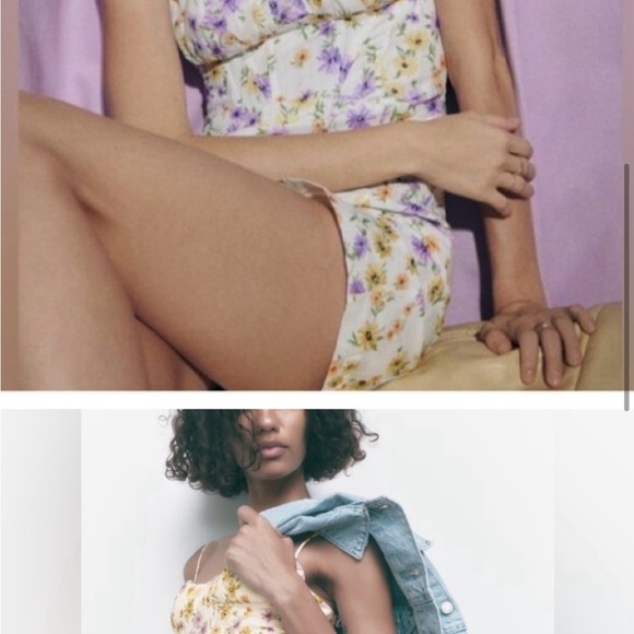 Like new, Zara floral spaghetti strap dress . - Picture 4 of 9